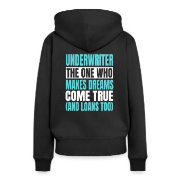 Lustiges Risikoprüfer Kostüm - Frauen Premium Bio Hoodie - Schwarz - Hinten - Julia (174cm)