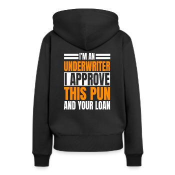 Lustiges Risikoprüfer Wortspiel - Frauen Premium Bio Hoodie - Schwarz - Hinten - Julia (174cm)