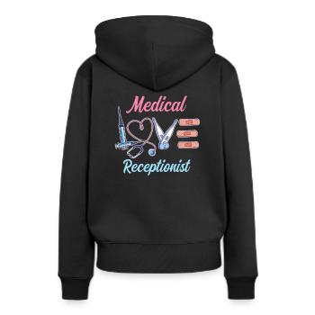 Conception pour réceptionnistes médicaux - Sweat à capuche Premium bio Femme - noir - Dos - Julia (174cm)
