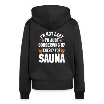 Retro Fährschiff Bekleidung Containerschiff - Frauen Premium Bio Hoodie - Schwarz - Hinten - Julia (174cm)