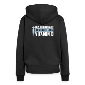 Infirmière aux soins intensifs - Sweat à capuche Premium bio Femme - noir - Dos - Julia (174cm)
