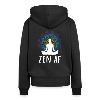 Zen AF Yoga Mantra - Sweat à capuche Premium bio Femme - noir - Dos - Julia (174cm)