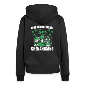 Infirmière en soins des plaies Saint-Patrick - Sweat à capuche Premium bio Femme - noir - Dos - Julia (174cm)
