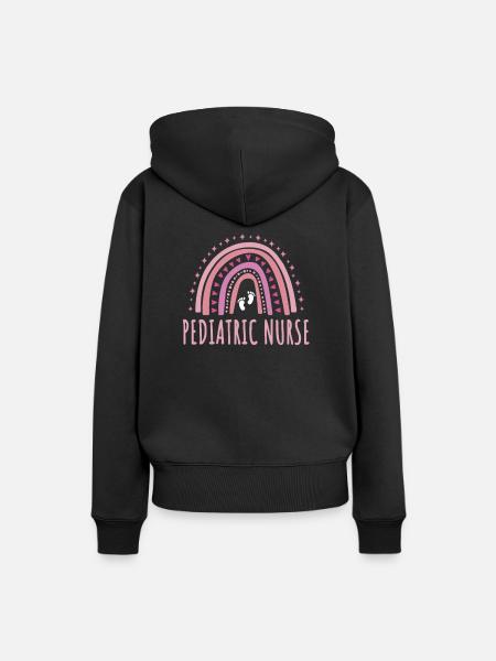 Kinderkrankenschwester Regenbogen - Frauen Premium Bio Hoodie - Schwarz