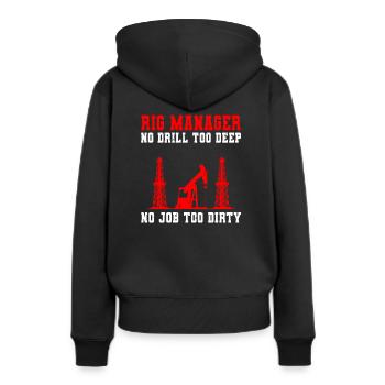 Lustiger Rig Manager Der Ölindustrie - Frauen Premium Bio Hoodie - Schwarz - Hinten - Julia (174cm)