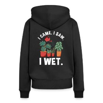 Lustige Gartenpflanze Nasse Pflanzen - Frauen Premium Bio Hoodie - Schwarz - Hinten - Julia (174cm)