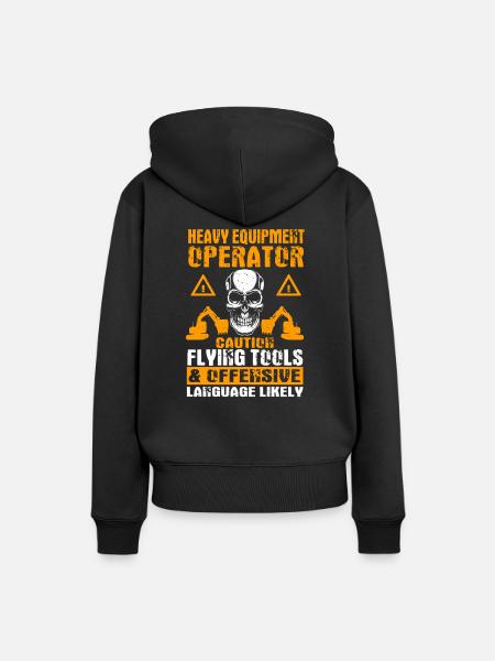 Baggerfahrer - Frauen Premium Bio Hoodie - Schwarz