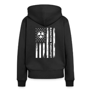 USA Flag Radiation Therapist America - Sweat à capuche Premium bio Femme - noir - Dos - Julia (174cm)