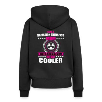 Drôle de maman radiothérapeute - Sweat à capuche Premium bio Femme - noir - Dos - Julia (174cm)