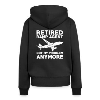 Agent de rampe à la retraite n’est plus mon problème - Sweat à capuche Premium bio Femme - noir - Dos - Julia (174cm)