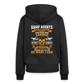 Agents de piste - Sweat à capuche Premium bio Femme - noir - Dos - Julia (174cm)