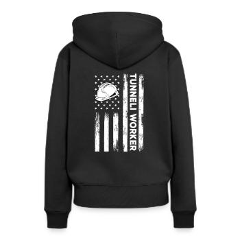 Drapeau des États-Unis Travailleurs du tunnel Amérique - Sweat à capuche Premium bio Femme - noir - Dos - Julia (174cm)