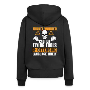 Beaucoup d’humour de la part des travailleurs du tunnel - Sweat à capuche Premium bio Femme - noir - Dos - Julia (174cm)