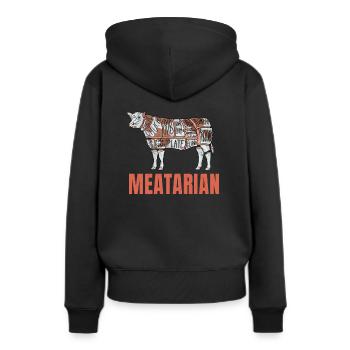Fan de viande Meatarian - Sweat à capuche Premium bio Femme - noir - Dos - Julia (174cm)