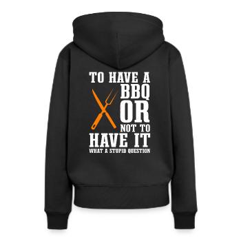 Lustiger BBQ-liebhaber - Frauen Premium Bio Hoodie - Schwarz - Hinten - Julia (174cm)
