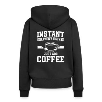 Chauffeur-livreur Il suffit d’ajouter du café - Sweat à capuche Premium bio Femme - noir - Dos - Julia (174cm)