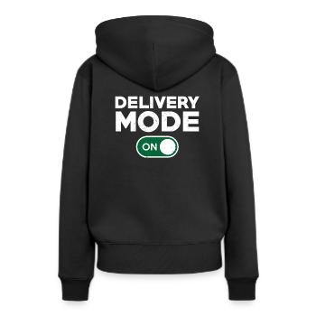 Conception amusante du chauffeur-livreur - Sweat à capuche Premium bio Femme - noir - Dos - Julia (174cm)