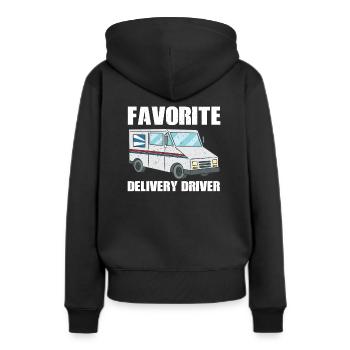 Costume préféré du chauffeur-livreur - Sweat à capuche Premium bio Femme - noir - Dos - Julia (174cm)