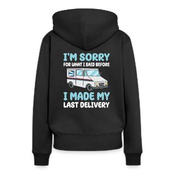 Chauffeur-livreur - Sweat à capuche Premium bio Femme - noir - Dos - Julia (174cm)