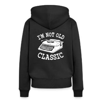 Machine à écrire vintage - Sweat à capuche Premium bio Femme - noir - Dos - Julia (174cm)