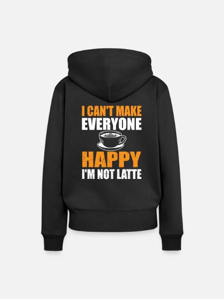 Lustiger Kaffee Latte Spruch - Frauen Premium Bio Hoodie - Schwarz