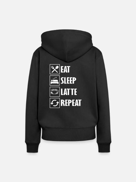 Kaffee Latte - Frauen Premium Bio Hoodie - Schwarz