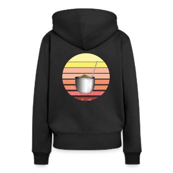 Thé Retro Bombilla et Gourd Yerba Mate - Sweat à capuche Premium bio Femme - noir - Dos - Julia (174cm)