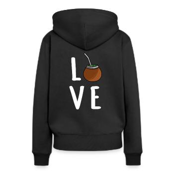 Thé Yerba mate - Sweat à capuche Premium bio Femme - noir - Dos - Julia (174cm)