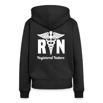 Drôle d’infirmière autorisée - Sweat à capuche Premium bio Femme - noir - Dos - Julia (174cm)