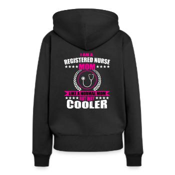 Infirmière autorisée Fête des mères - Sweat à capuche Premium bio Femme - noir - Dos - Julia (174cm)