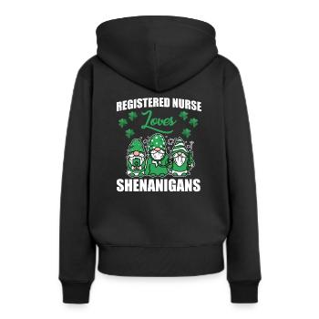 Infirmière autorisée Saint-Patrick - Sweat à capuche Premium bio Femme - noir - Dos - Julia (174cm)