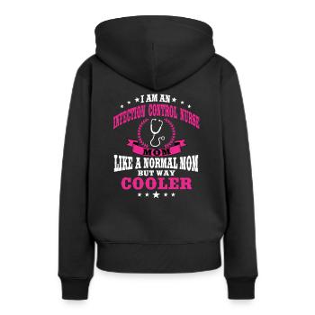 Lustige Hygiene KrankenschwesterMama - Frauen Premium Bio Hoodie - Schwarz - Hinten - Julia (174cm)