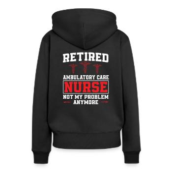 Infirmière ambulatoire à la retraite - Sweat à capuche Premium bio Femme - noir - Dos - Julia (174cm)