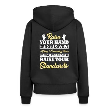Lustiger Allergie- Und Immunologie-Spruch - Frauen Premium Bio Hoodie - Schwarz - Hinten - Julia (174cm)