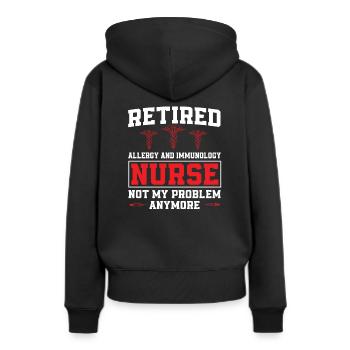 Pensionierte Allergie Krankenschwester - Frauen Premium Bio Hoodie - Schwarz - Hinten - Julia (174cm)