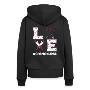 Cadeau de Saint-Valentin de l’infirmière chimio - Sweat à capuche Premium bio Femme - noir - Dos - Julia (174cm)
