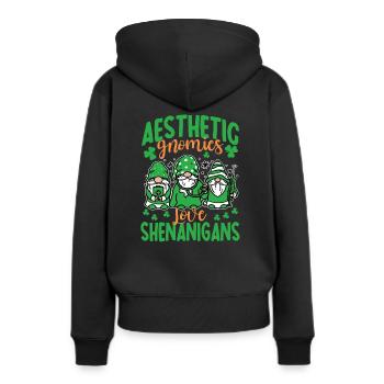 Ästhetische Zwerge St. Patrick's Day - Frauen Premium Bio Hoodie - Schwarz - Hinten - Julia (174cm)