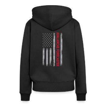Drapeau américain prévisionniste d’avalanches Amérique - Sweat à capuche Premium bio Femme - noir - Dos - Julia (174cm)