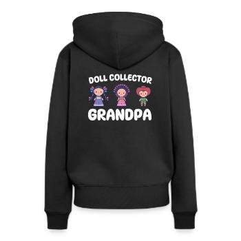 Puppensammler Opa - Frauen Premium Bio Hoodie - Schwarz - Hinten - Julia (174cm)