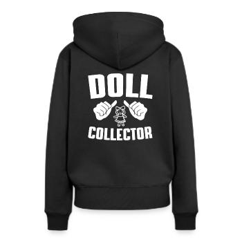 Puppensammler - Frauen Premium Bio Hoodie - Schwarz - Hinten - Julia (174cm)