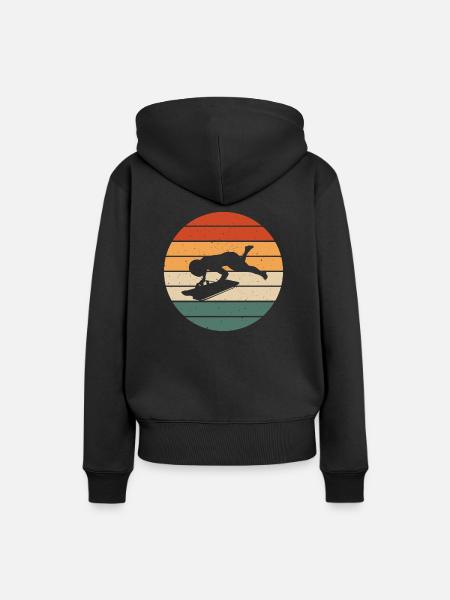 Retro Skeleton Design - Frauen Premium Bio Hoodie - Schwarz