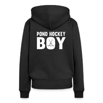 Garçon de hockey sur étang - Sweat à capuche Premium bio Femme - noir - Dos - Julia (174cm)