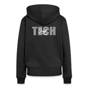 Lettrage de technicien de cils - Sweat à capuche Premium bio Femme - noir - Dos - Julia (174cm)