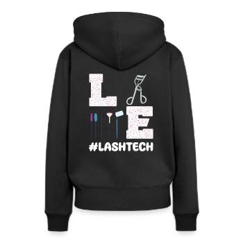 Equipement de technicien en cils Extensions de cils - Sweat à capuche Premium bio Femme - noir - Dos - Julia (174cm)
