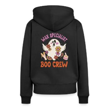 Spécialiste de la cire Boo Crew Fantôme effrayant Halloween - Sweat à capuche Premium bio Femme - noir - Dos - Julia (174cm)