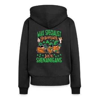 Spécialiste de la cire La Saint-Patrick de Shenanigan - Sweat à capuche Premium bio Femme - noir - Dos - Julia (174cm)