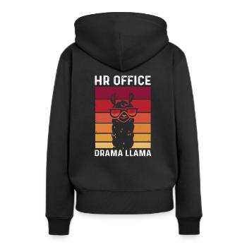 Lustiges HR Drama Lama Human Resources - Frauen Premium Bio Hoodie - Schwarz - Hinten - Julia (174cm)