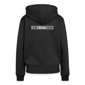 Human Resources - Frauen Premium Bio Hoodie - Schwarz - Hinten - Julia (174cm)
