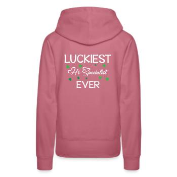 Glücklichster HR Spezialist Aller Zeiten - Frauen Premium Bio Hoodie - Malve - Hinten - Isabella (175cm)