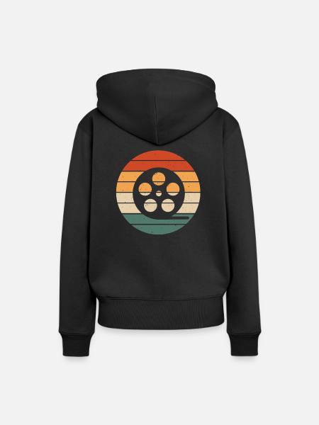 Retro Filmrolle Motiv - Frauen Premium Bio Hoodie - Schwarz